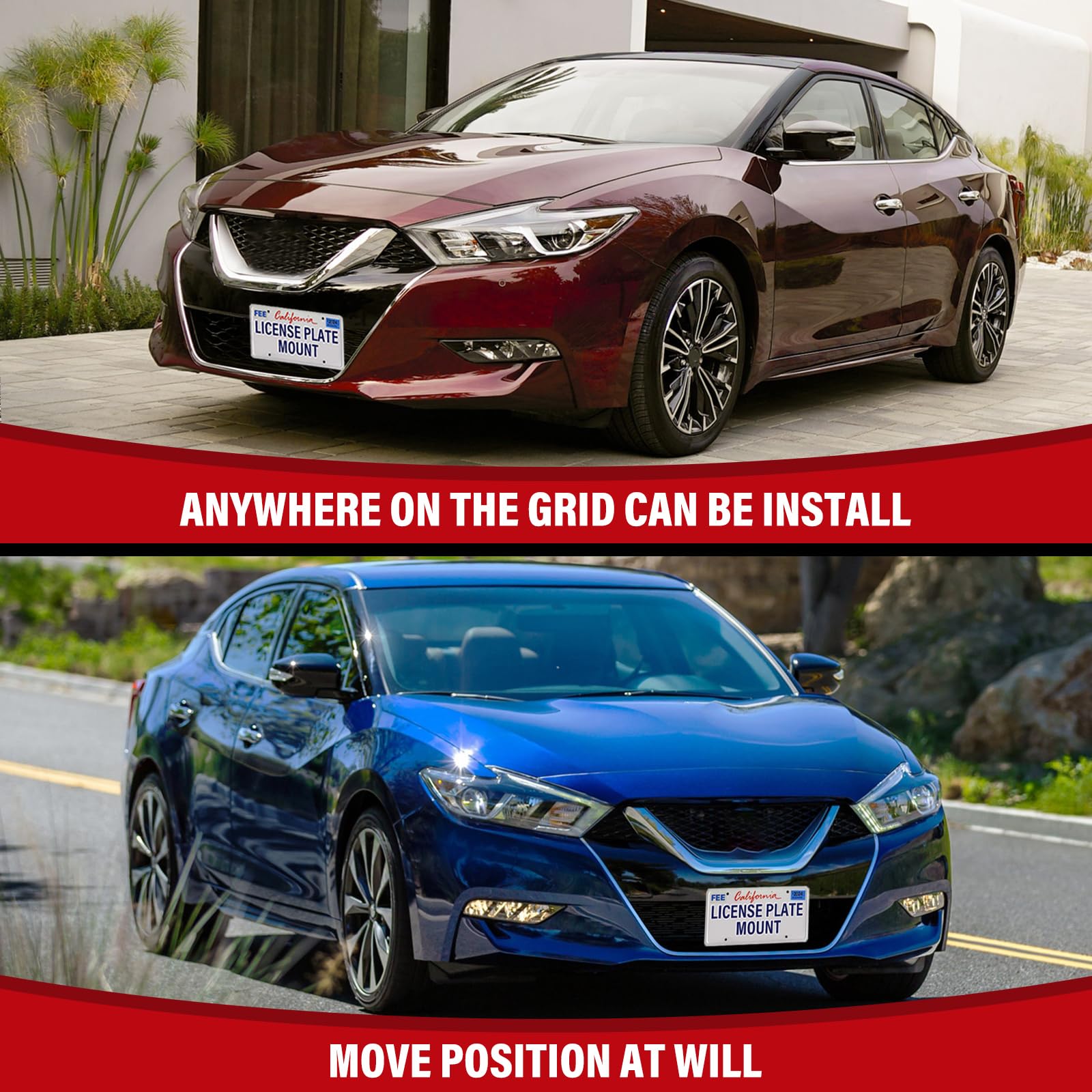 Amazon.com: No Drill Front License Frame Compatible with Nissan
